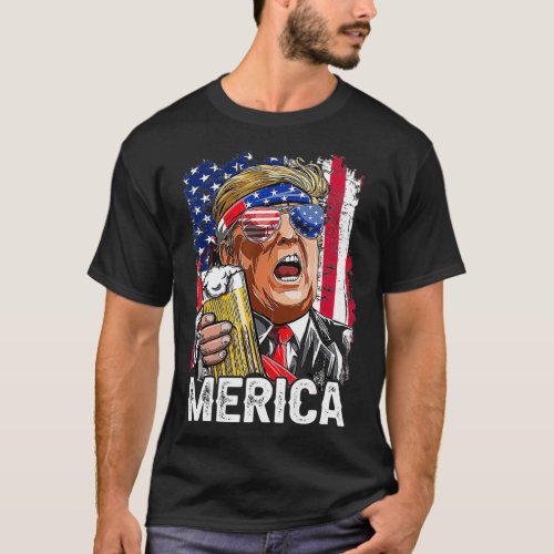 Trump Merica  Make 4th of July Great Again America T_Shirt