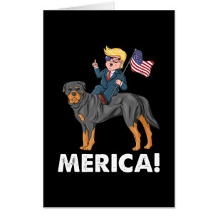 Trump Merica Rottweiler Dog American Hero Card