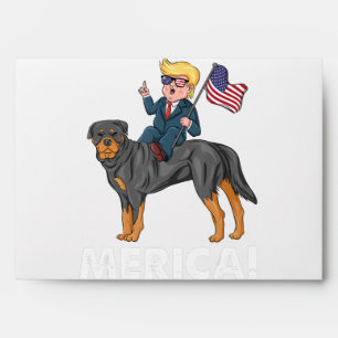 Trump Merica Rottweiler Dog American Hero Envelope