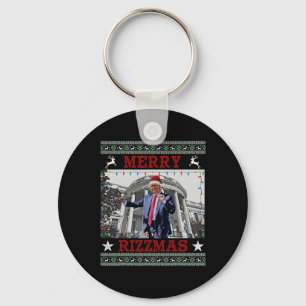 Trump Merrry Rizzmas Funny Humorous Trump Dance Ch Keychain
