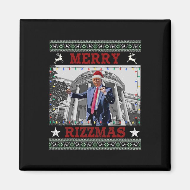 Trump Merrry Rizzmas Funny Humorous Trump Dance Ch Magnet (Front)