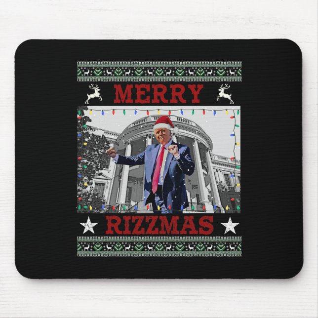 Trump Merrry Rizzmas Funny Humorous Trump Dance Ch Mouse Pad (Front)