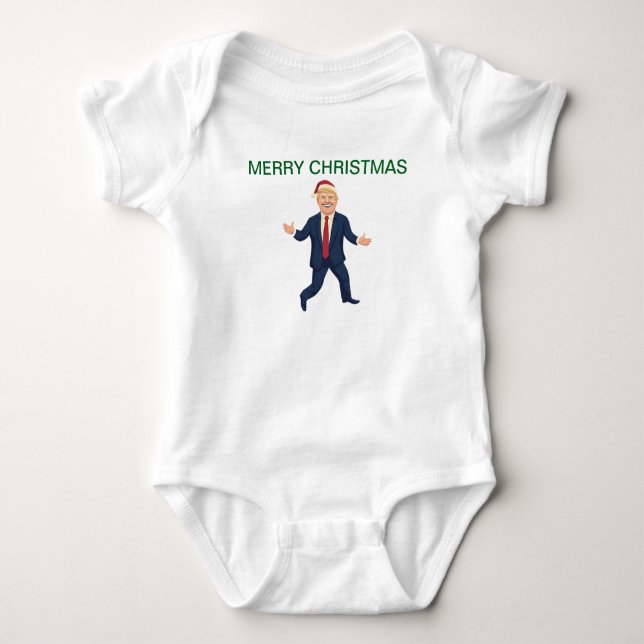 Trump Merry Christmas Baby Clothes Baby Bodysuit (Front)