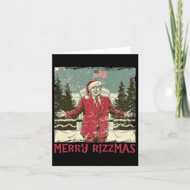 Trump Merry Rizzmas Funny Humorous Trump Dance Chr Card (Front)