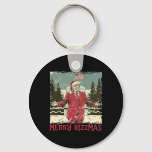 Trump Merry Rizzmas Funny Humorous Trump Dance Chr Keychain
