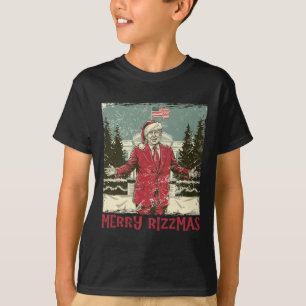 Trump Merry Rizzmas Funny Humorous Trump Dance Chr T-Shirt