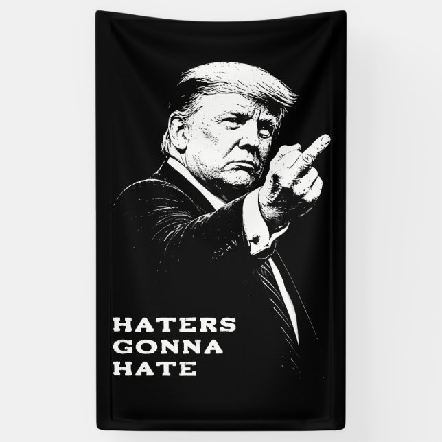 Trump Middle Finger 2026 Meme Funny Banner (Vertical)