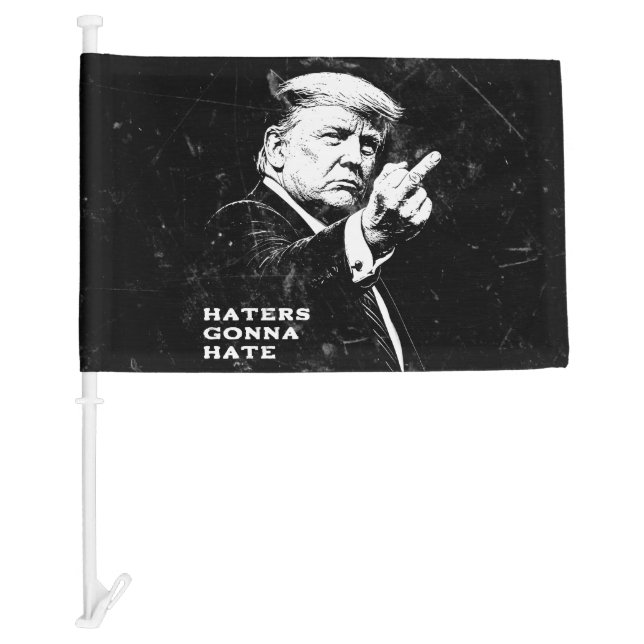 Trump Middle Finger 2026 Meme Funny Car Flag (Front)