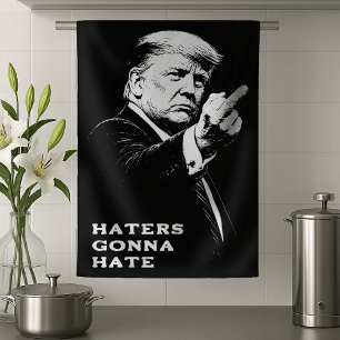 Trump Middle Finger 2026 Meme Funny Kitchen Towel