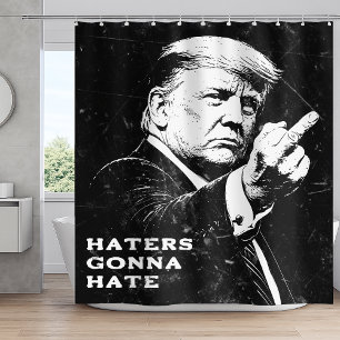 Trump Middle Finger 2026 Meme Funny Shower Curtain