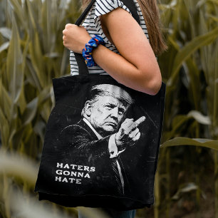 Trump Middle Finger 2026 Meme Funny Tote Bag