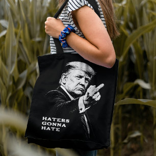 Trump Middle Finger 2026 Meme Funny Tote Bag