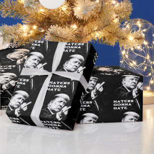 Trump Middle Finger 2026 Meme Funny Wrapping Paper