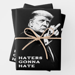 Trump Middle Finger 2026 Meme Funny Wrapping Paper Sheets