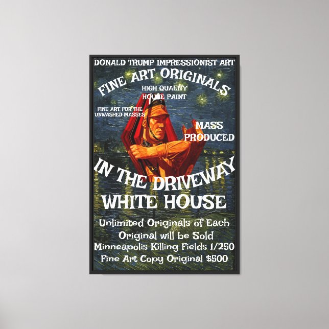 Trump MinneapolisMurder Killing Fields ICE CBP Canvas Print (Front)