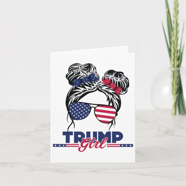 Trump Mom Inauguration Day 2025 Messy Bun American Card (Front)