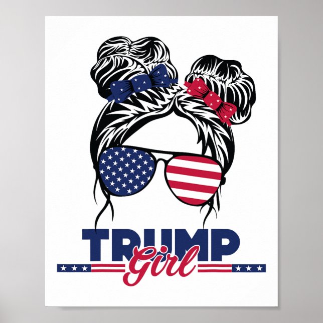 Trump Mom Inauguration Day 2025 Messy Bun American Poster (Front)
