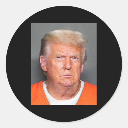 Trump Mug Shot 1  Classic Round Sticker