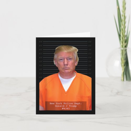 Trump Mug Shot Range Jumpsuit Parody Behind Bars  Card