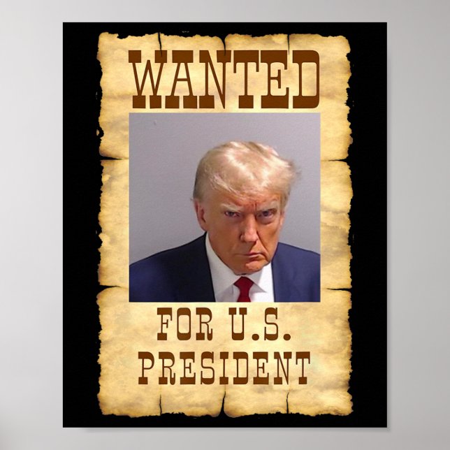 Trump Mug Shot Wanted For U.s. President 2024 3  Poster (Front)