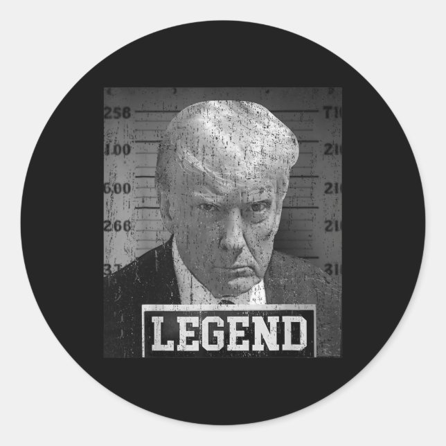 Trump Mugshot Funny Donald Trump Legend  Classic Round Sticker (Front)