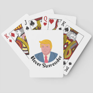Trump Mugshot Never Surrender Poker Cards