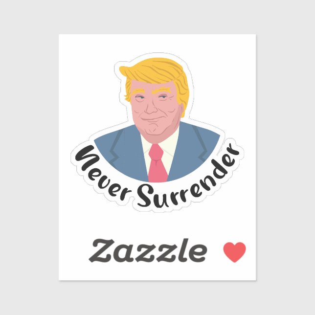 Trump Mugshot Never Surrender  Sticker (Sheet)