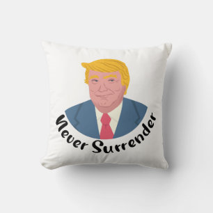 Trump Mugshot Never Surrender  Throw Pillow