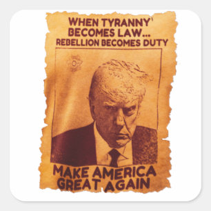 Trump Mugshot T Shirt USA Donald Trump Mug Shot Square Sticker