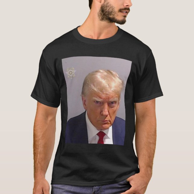 Trump Mugshot Tee - Iconic And Funny  (Front)