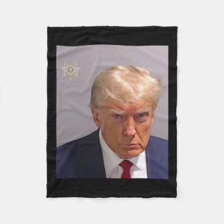 Trump Mugshot Tee - Iconic And Funny  Fleece Blanket