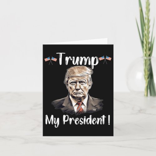 Trump My President 2024 America Mug Shot Flag Funn Card
