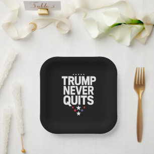 Trump Never Quits Patriotic Vote Trump 2024 Paper Plates