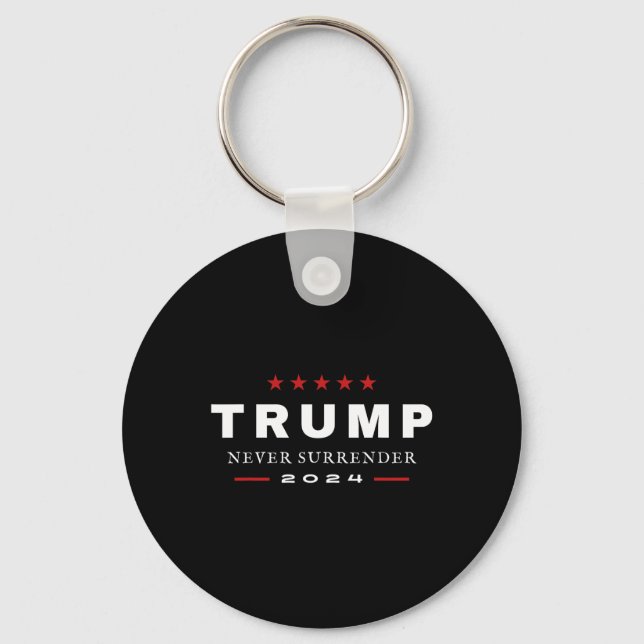 Trump Never Surrender 2024 Maga Patriotic Tee  Keychain (Front)
