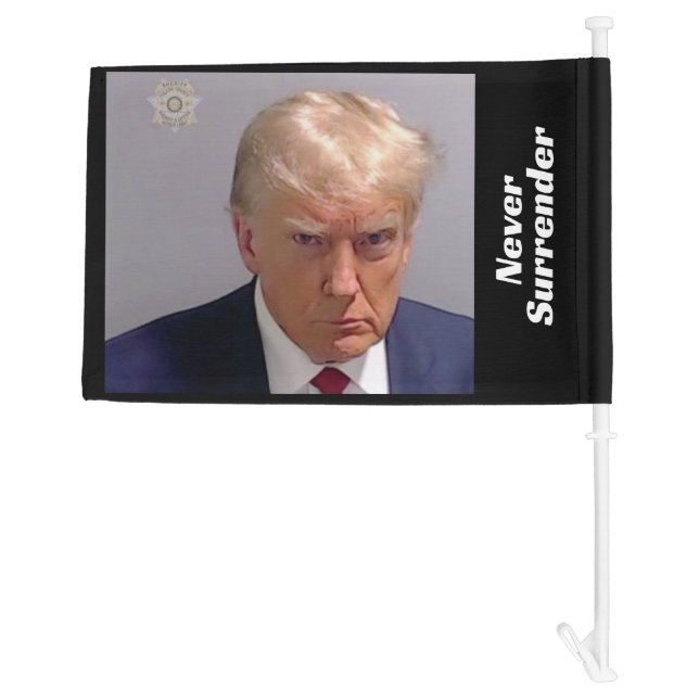 Trump Never Surrender Car Flag (Back)