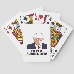 Trump Never Surrender Mug Shot Poker Cards