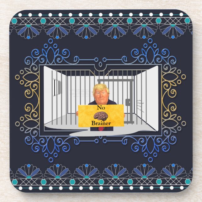 Trump No Brainer Beverage Coaster (Front)