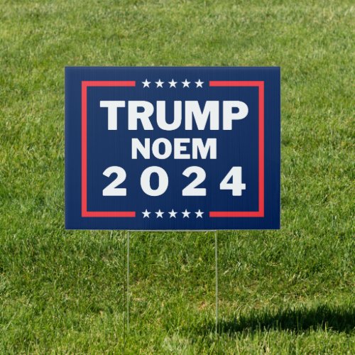 Trump Noem 2024 Yard Sign