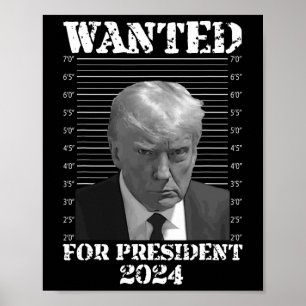 Trump Not Guilty Mug Shot 2024 Wanted For Presiden Poster