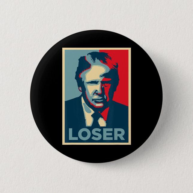 Trump Obama Hope Poster Loser  Button (Front)