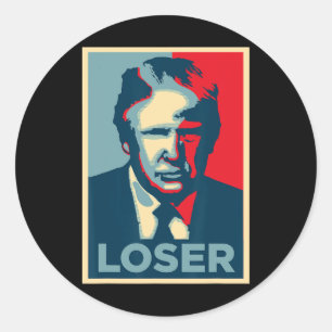 Trump Obama Hope Poster Loser Classic Round Sticker