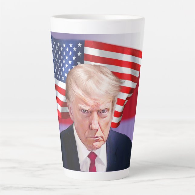 Trump Official Mug Shot with American Flag (Front)