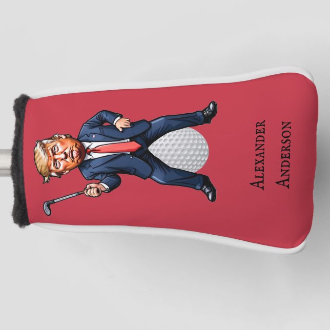 Trump on Golf Ball Personalize Head Cover (Front)