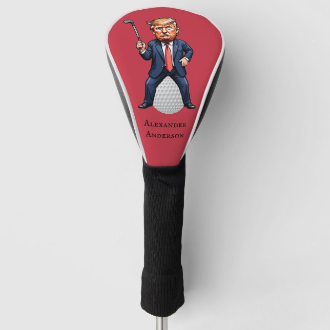 Trump on Golf Ball Personalize Head Cover (Front)