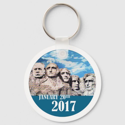 Trump on Mount Rushmore Keychain