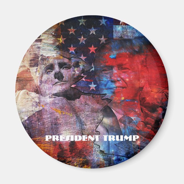 Trump on Mount Rushmore Magnet (Front)