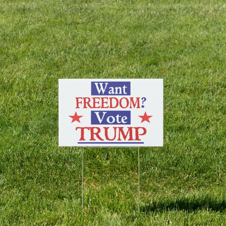 Trump on One Side of Sign Pro Trump Yard Sign Zazzle