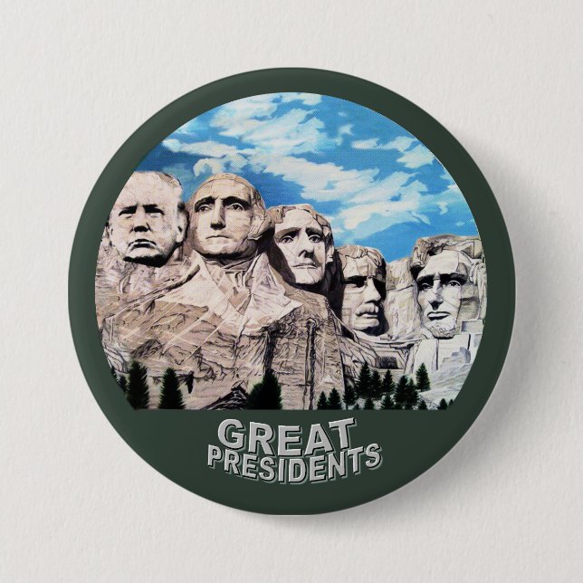 Trump on Rushmore Pinback Button (Front)