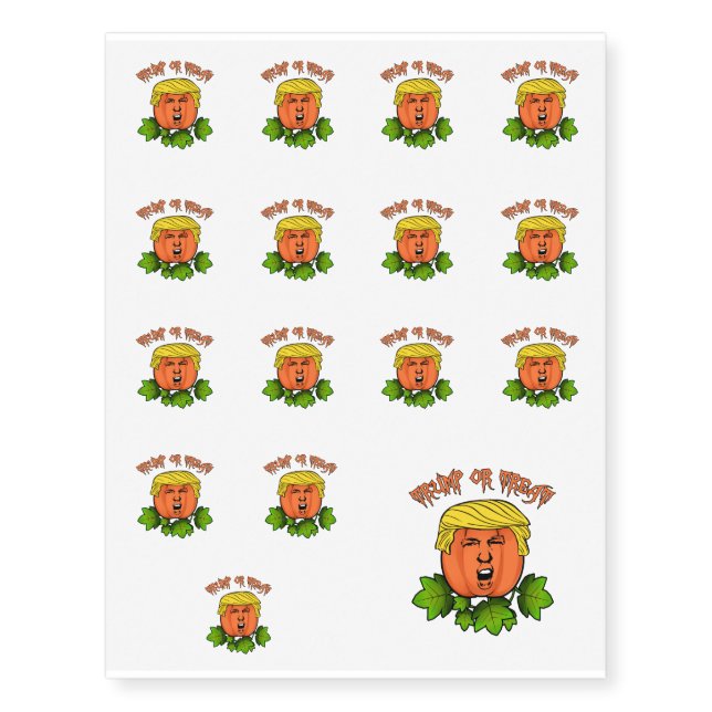 Trump or treat temporary tattoos (Front)