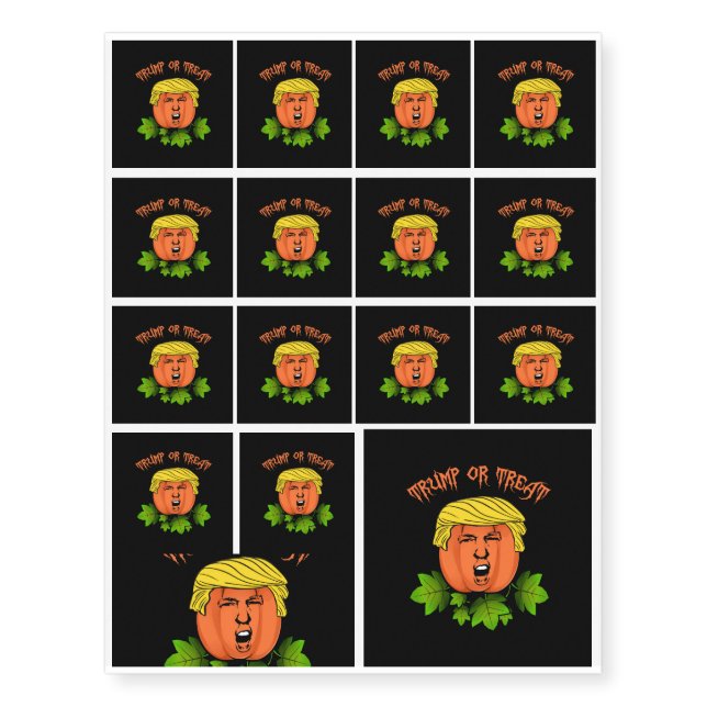 Trump or treat temporary tattoos (Front)